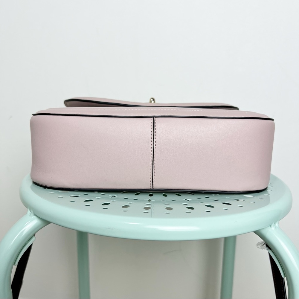 Coach Marlie Top Handle Satchel In Colorblock w/ Border Quilting Leather Tan New - Picture 11 of 15